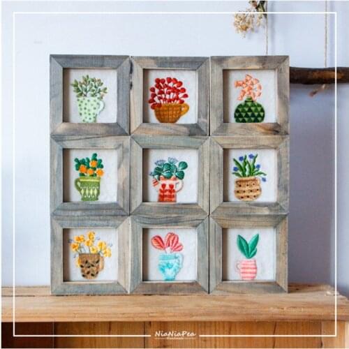 Plant picture frame painting wool needlepoint kit wool felt needle felting pendant craft needlecraft DIY handmade