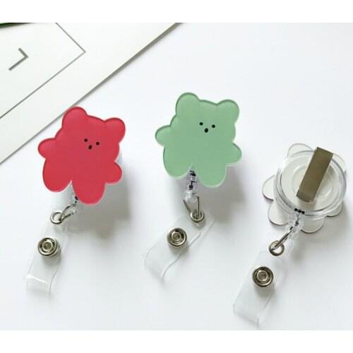 1PC Acrylic Retractable Badge Reel for ID Name Card Holder Nurse Doctor Staff Workers Work Card Badge Holder Accessories