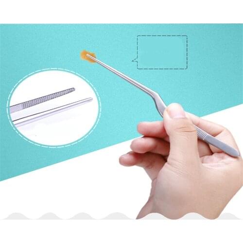 1pc Stainless Steel Curved Eyelashes Nail Clip Ear Cleaning Wax Removal Nose Clip Oral Cleaner multi-function Care Ear Tools