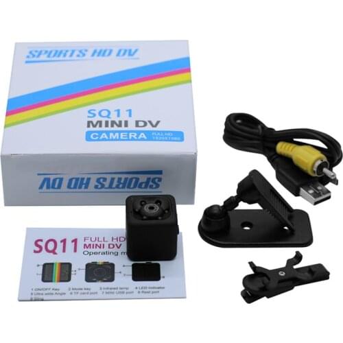 1080P Mini Camera SQ11 Black Sport Cameras Infrared Night Vision Car DV Digital Video Recorder Mini Camcorders with Original Box