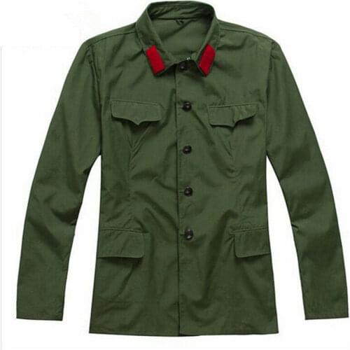 1960s Green Chinese Peoples Liberation Army Officer Mao Cadre Uniform Vintage Retro Stage Military Uniform Suit