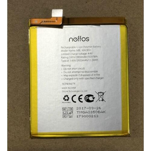 2920mAh Replacement Battery NBL-36A2850 for TP-link Neffos NBL-36A2850 Cell Phone