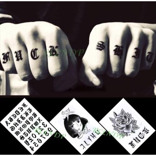 Waterproof Temporary Tattoo Stickers Letter Number Cartoon Girl Flower In Hand Flash Tatoo Fake Tatto for Men Women 3 Pcs