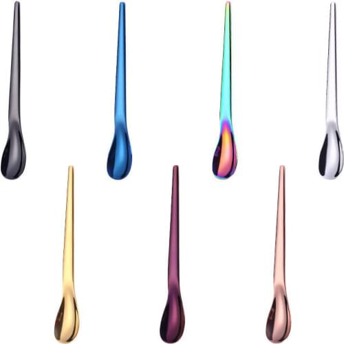 304 Stainless Steel Stirring Spoon Titanium-plated Coffee Spoons Ice Cream Dessert Spoon Japanese Small Spoon Kitchen Tool