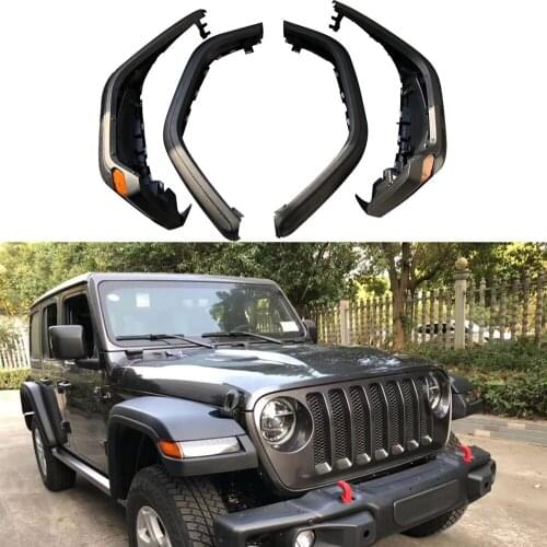 4pcs ABS High wheel eyebrow fender flares with led light front and rear for J eep wrangler JL 2018+ JL1152