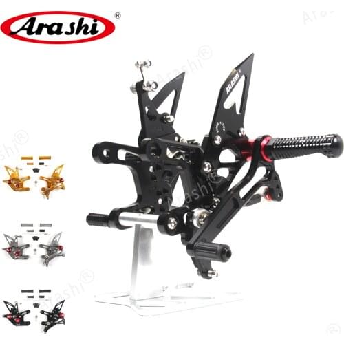 Arashi NINJA ZX10R QS 2016 2017 2018 CNC Adjustable Rearset For KAWASAKI ZX-10R Footrest Foot Pegs Rear ZX1000 ZX 10R 10 Black