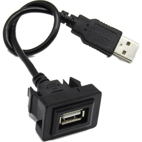 AU04 -Charge Adapter Cable Wire Extension Lead Car Line USB Interface High Speed Dashboard Flush Mount for Vios Corolla