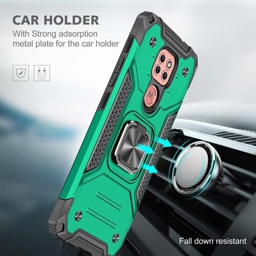 Armor Shockproof Case For Motorola Moto G9 Play E7 Plus Magnet Holder Ring Cover Funda For Motorola G9 Play E7 Plus Phone Case