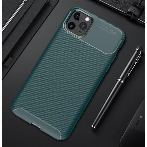 For Apple iphone 11 Case Soft Silicone Carbon fiber skin Protective Back Cover Case for iphone 11 Pro Max iphone11 11pro shell