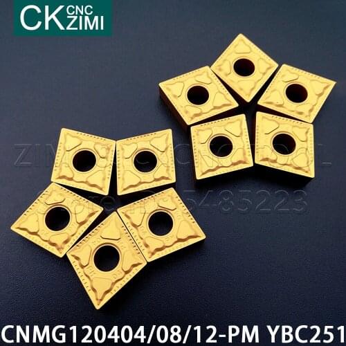 CNMG120404-PM CNMG120408-PM CNMG120412-PM YBC251 Blades Carbide Inserts Durable Cutter For Lathe Turning Tools CNC Milling Tools