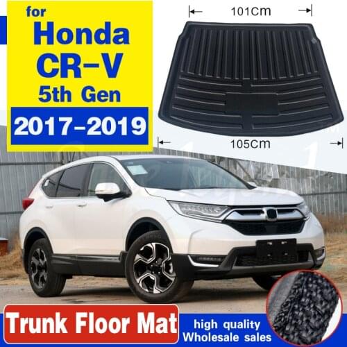 For Honda CR-V CRV 5th Gen 2017 2018 2019 Boot Mat Rear Trunk Liner Cargo Floor Tray Carpet Kick Guard Protector Car Accessories
