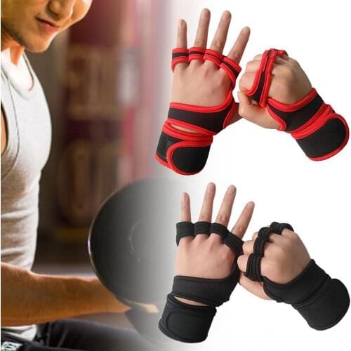 Men Women Half Finger Anti Slip Palm Wrist Wrap Weight Lifting Gloves weight lifting