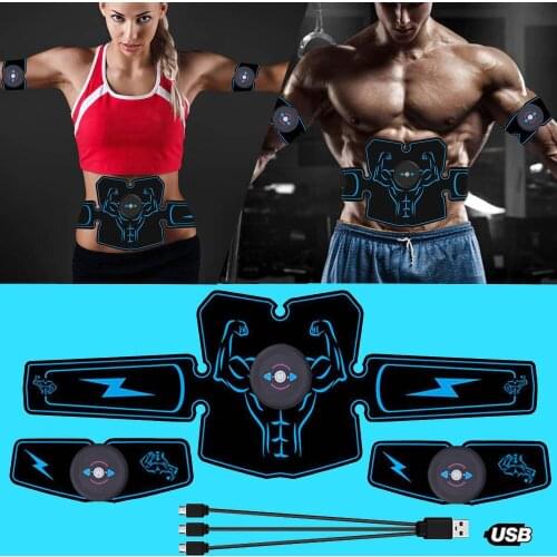 Electrostimulation Abdominal Muscle Stimulator EMS Abs Home Gym Trainer Muscles Toner USB Charged Exercise Fitness Equipment