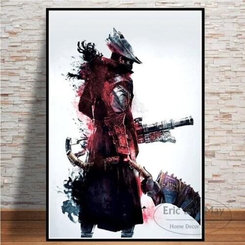 Bloodborne Hunter Video Game Art Posters And Prints Canvas Painting Wall Pictures For Living Room Decorative Home Decor Quadro
