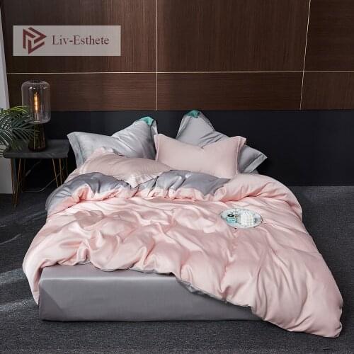 Liv-Esthete Noble Pink 100% Silk Bedding Set Women Beauty Duvet Cover Fitted Sheet Or Flat Flat Sheet Pillowcace Queen King Set