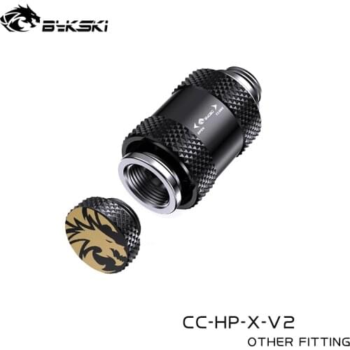 BYKSKI Hand Push Valve Switch Kit G1/4 Thread Male to Famale Flat Push Type Water Stop Valve Switch+Glug+Male to Male Fitting