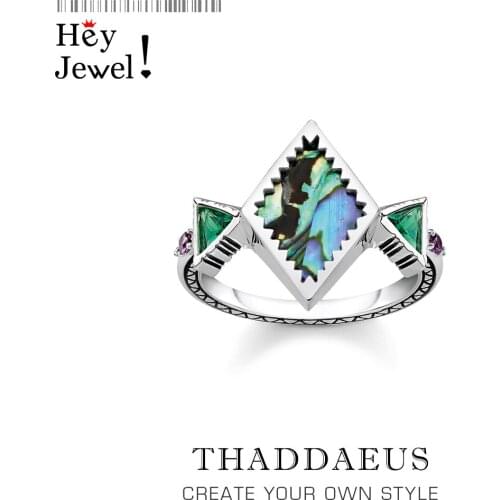 Colourful Zig Zag Shell Geometric Ring,Europe Bohemia Good Fine Jewelry For Women,2021 Spring New Gift In 925 Sterling Silver