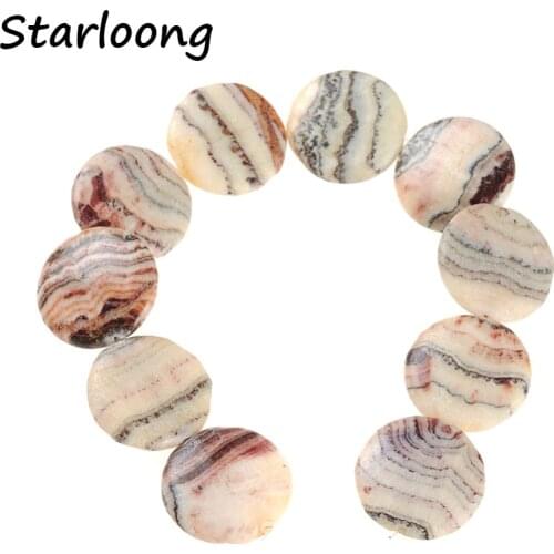 Round Shape Natural Geode Red Agates Gem Stone Stripe Flat Slice Slab Loose Strand Spacer Beads Chip For Jewelry Making Necklace