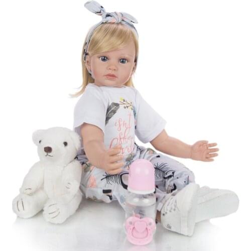Pretty Girl toddler bebe reborn dolls 60cm soft silicone vinyl reborn baby dolls princess children gift toys