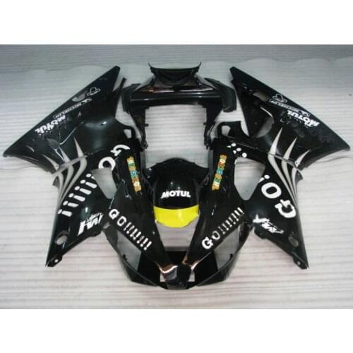 Top-rated Motorcycle Fairing kit for YAMAHA YZFR1 00 01 YZF R1 YZF1000 2000 2001 ABS Gloss black Fairings set+Gifts YB37