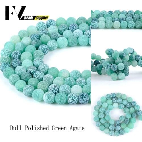 Natural Green Frost Agates Round Beads Diy Jewellery 4mm-12mm Semi Precious Stones Spacer Beads For Making Jewelry Accessories