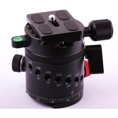 New 360 Degree Panoramic Panorama Ballhead Clamp 10 Indexing Head Rotator with Quick Release Plate for Camera Tripod Head