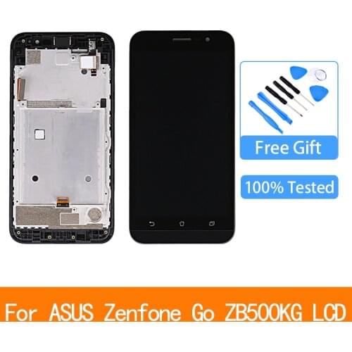 Original 5.0" Display For ASUS Zenfone Go 5 Lite ZB500KG LCD Touch Screen Digitizer Replacement Parts ZB500KG Display with Frame