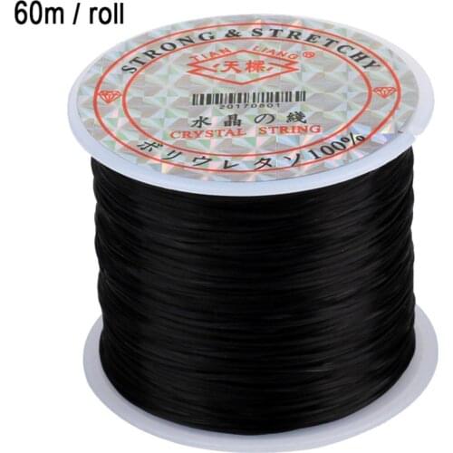 60m/Roll Strong Stretchy Elastic Ropes White Crystal String Cord Roll Beading Wire Thread DIY Jewelry Bracelet Necklace Making