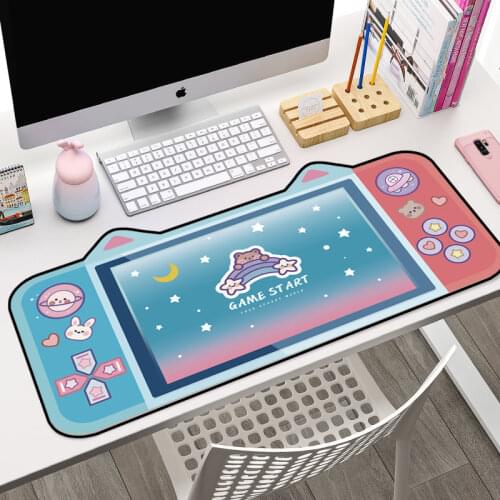 Cute Cartoon Cat Ear Mouse Pad 800x400 mm Keyboard Mouse pad For Laptop Notebook Gamer Pad Anti-slip Natural Rubber Mouse pad
