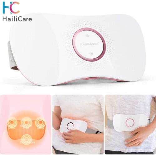 Smart Wireless Electric Waist Massager Lumbar Abdominal Menstrual Vibrating Massage Heating Low Frequency Pulsed Relief Pain
