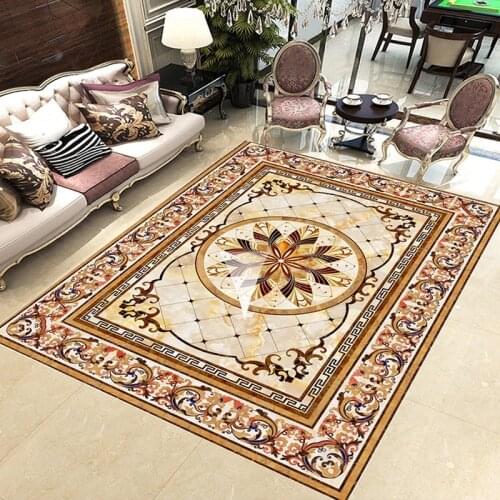 PVC Waterproof Self Adhesive 3D Floor Mural Wall Decals European Style Living Room Bedroom Marble Pattern Decor Photo Wallpaper