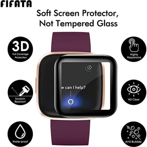 FIFATA 3D Full Coverage Screen Protector Film For Fitbit Versa 2 / 3 / Versa / Versa lite / Sense Smart Watch Protective Film