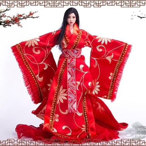 Mnotht 1/6 VS038 Female Solider Ancient Chinese wedding dress Long Dress Suit For HT/VERYCOOL/TT/play toy/PHICEN/JIAOU DOLL L30