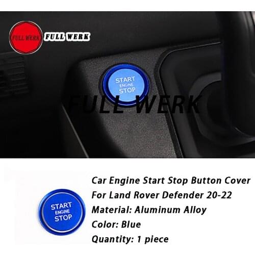 1 Piece Aluminum Alloy Car Engine Start Stop Button Cover Decoration Sticker Trim for Land Rover Defender 20-22 Interior Accesso