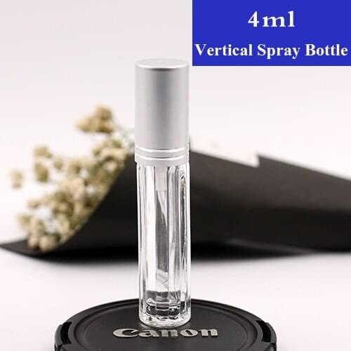 10/20/50/70pcs 4ml Vertical Clear Glass Perfume Sprayer Bottle with Atomizer Metal Cap Cosmetic Parfum Package Container Vials