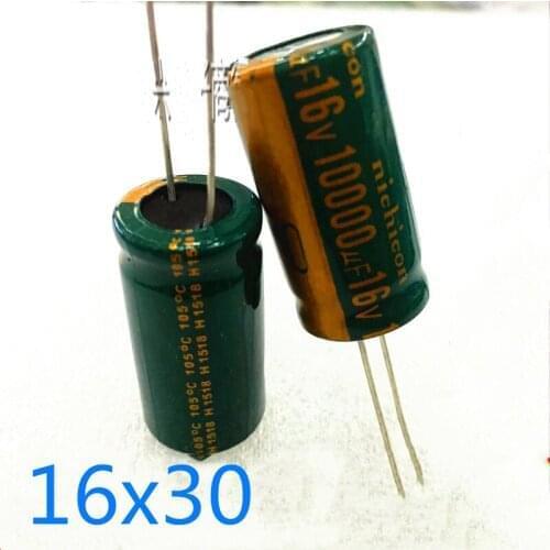 10pcs/lot 16V10000UF 10000UF 16V 16X30mm High Frequency Low Resistance Long LIfe Electrolytic Capacitor