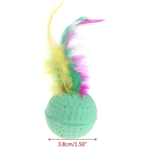 10 Pcs Pet Toy Latex Balls Colorful Chew For Dogs Cats Puppy Kitten Soft Feather