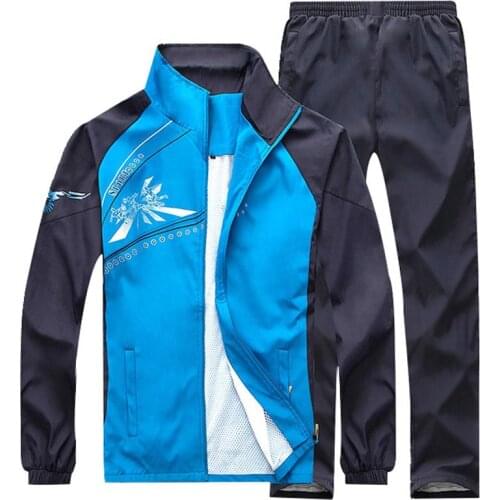 2020 Spring Autumn Running set Men Sport Sportswear 2 Piece Sport Suit Jacket+ Pant Sweatsuit Men Warm Clothing Tracksuit Set