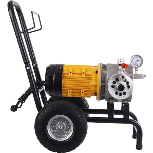 220V 1100W Electric Airless Paint Sprayer with Funneling 4-Wheels Sprayer for Decoration with English Manual airless Spray gun