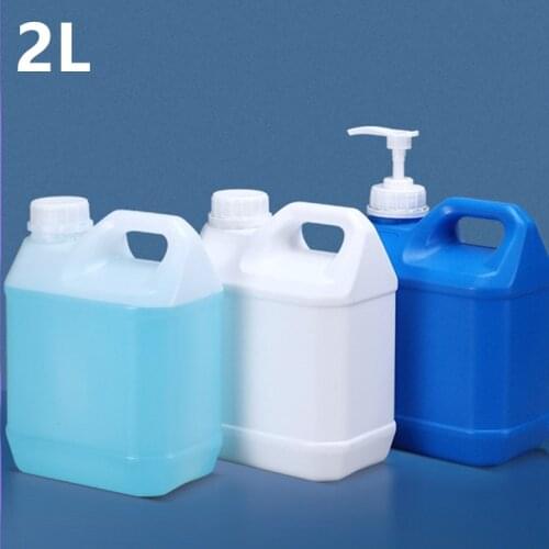 2L Plastic Jerry Can Food Grade HDPE Material Refillable Bottle High Quality Chemical Barrel for Alcohol Liquid Leakproof 1PCS