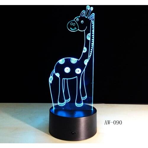 Retro Animal Decoration Reindeer 3D USB LED Lamp Elk Deer Colors Changing Romantic Gift Desk RGB Night Light Bulb AW-090