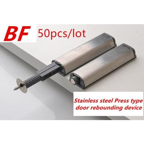50pcs/lot Door Stopper Cabinet Catches Stainless Steel Push to Open Touch Damper Buffers Soft Quiet Closer Furniture Hardware