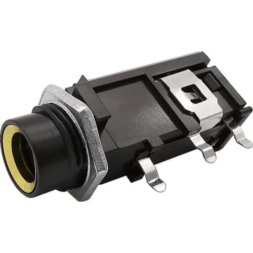 6.35mm Mono Female Jack PCB Panel Mount Microphone Socket Connector 1/4 Inch Mono Female Chassis Speaker Audio Adapter