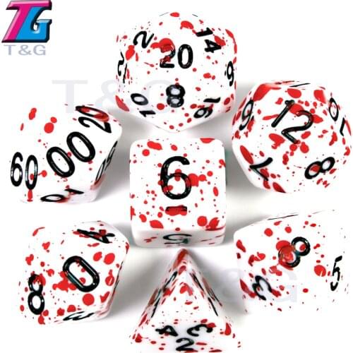 7Pcs/Set Polyhedral Dice with Bag TRPG Games for DnD Opaque D4-D20 Multi Sides Pop BoardGame