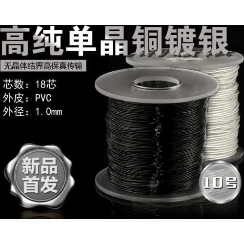 7n single crystal copper wire silver plated wire DIY earphone wire 18core OD:1.0mm 10meters
