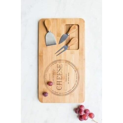 Bamboo Fhume 4 Piece Breakfast Cheese Service Presentation Plate Cheese World Board