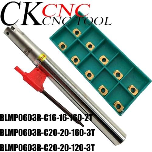 BLMP0603R-C16-16-160-2T BLMP0603R-C20-20-160-3T BLMP0603R-C20-20-120-3T Fast-feed roughing CNC tool for BLMP 0603R millinginsert