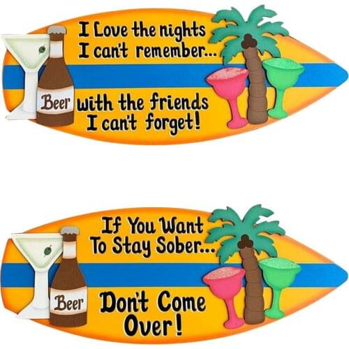 Wooden Hanging Board Decor Durable Surfboard Sign Summer Decorative Sign Wall-mounted Door Sign Home Decor