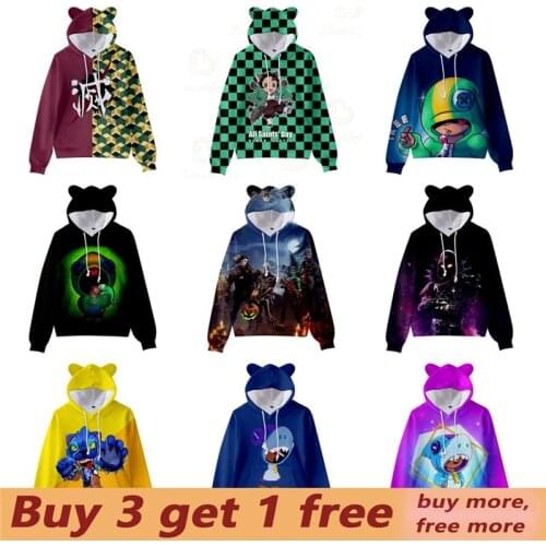 Buy 3 Get 1 Free One Sale Fortnite Battle Royale Game 110-170cm Children Hoodie 3D Hoodies Streetwear Hip Hop Warm Sweatshirt