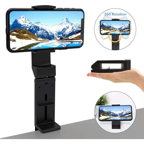 Travel Mini Phone Stand for iPhone Portable Flexible Stainless Steel Bracket Dining Table Standard Phone Desk Tablet Holder